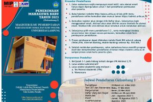 Read more about the article Penerimaan Mahasiswa Baru Tahun 2023 Prodi MIP FISIP Universitas Lampung